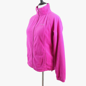 Columbia Women's L Fleece Full Zip Jacket Vibrant Pink Mock Neck
